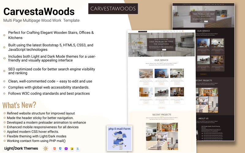 CarvestaWoods - Premium Multipage Woodwork HTML Template Website Template
