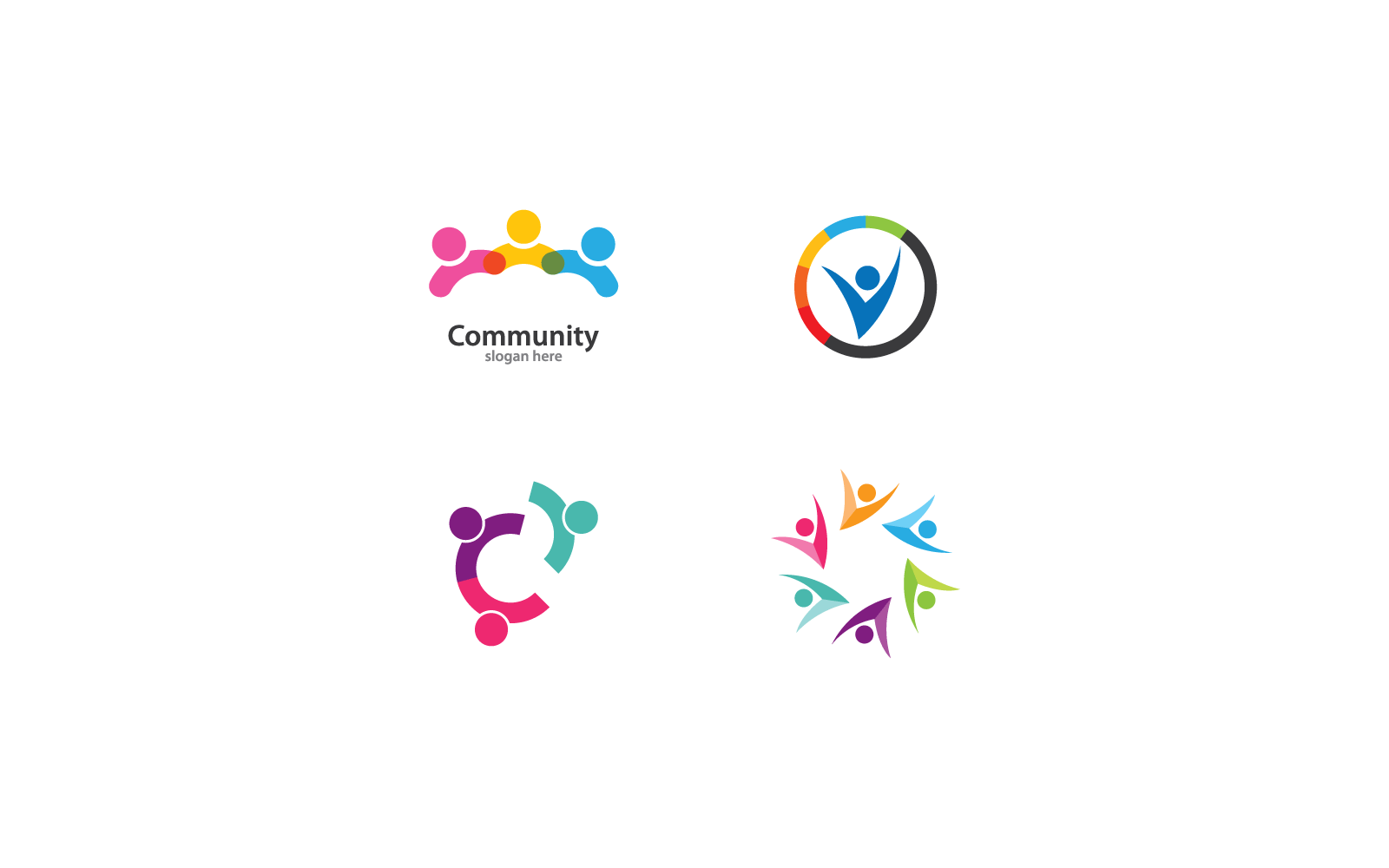 Community, network and social logo template icon
