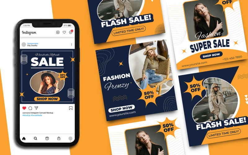 Fashion Sale Instagram Post Template 4 Social Media