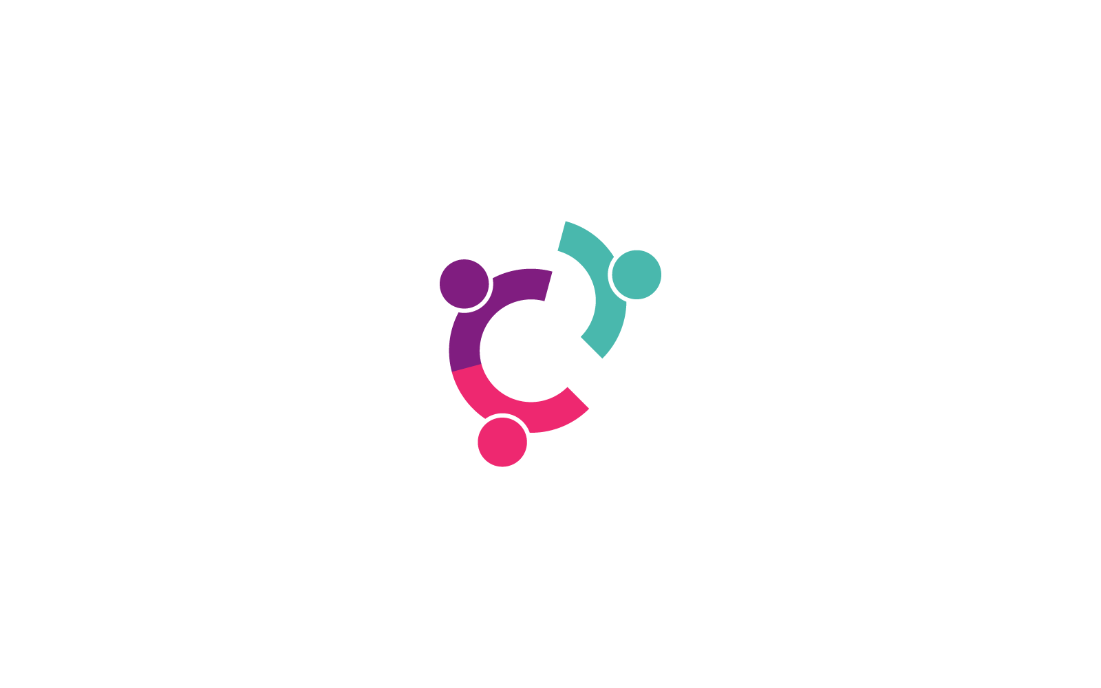 Gemenskap, nätverk och sociala logotyp ikon platt design