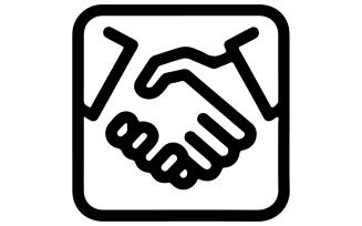 The logo features a handshake design