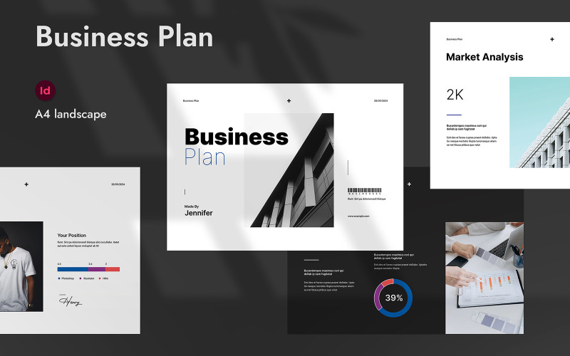 Business Plan Brochure Landscape Template Corporate Identity