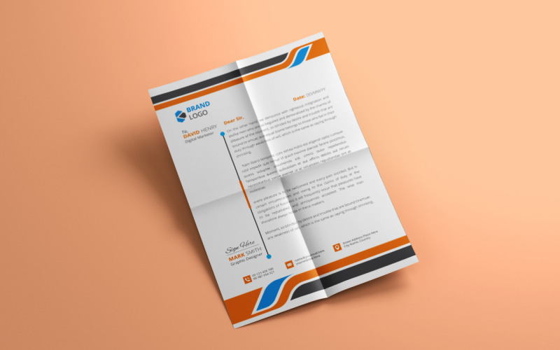 Clean letterhead template design Corporate Identity
