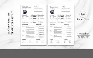Creative Resume Template Layout