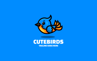 Cute Birds Mascot Cartoon Logo