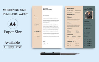 Design Resume Template Layout