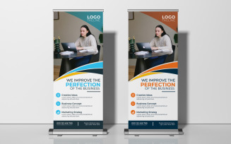 Designing a creative business agency's roll-up banner