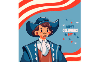 Illustration of Columbus Day Celebration