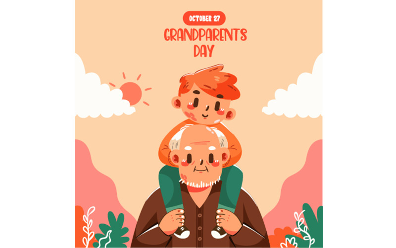 Illustration of Grandparents Day Celebration