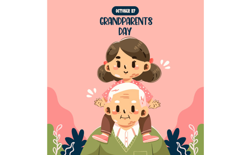 Joyful Moments Grandparents Day Illustration