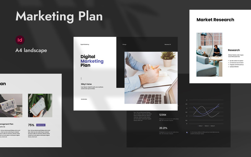 Marketing Plan Brochure Landscape Template Corporate Identity