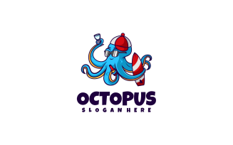 Octopus Mascot Cartoon Logo 2