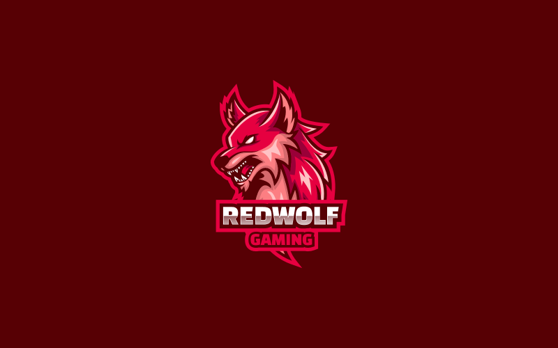 Red Wolf E- Sport and Sport Logo Logo Template
