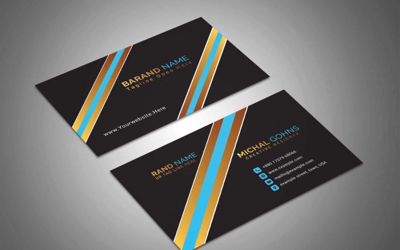 Unique Modern and Clean Professional Business Card Design. Corporate Identity