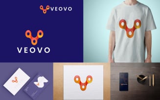 V Letter Unique Logo Template