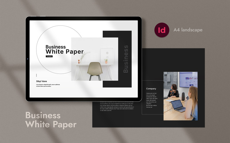 White Paper Brochure Landscape Template Corporate Identity
