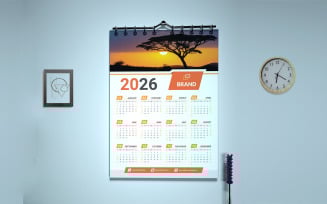 Calendar Design For Office Desk Or Wall Vector Template