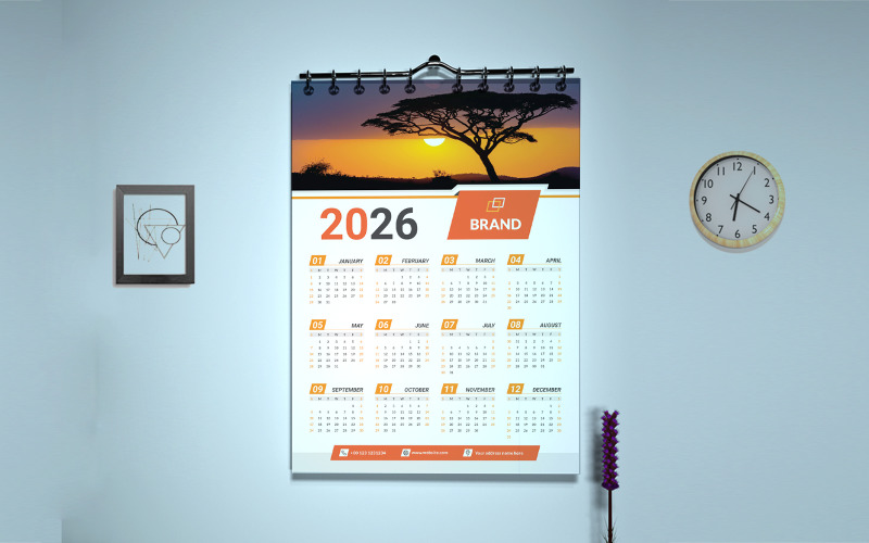 Calendar Design For Office Desk Or Wall Vector Template Planner