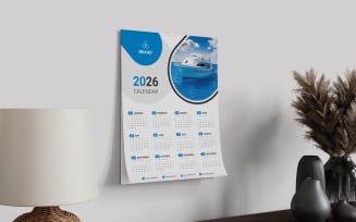 Corporate Calendar Design For Office Desk Or Wall Vector Template