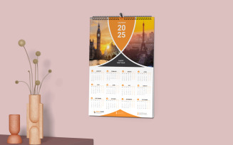Corporate Calendar Design For Wall Vector Template