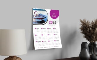 Corporate Monthly Calendar Design For Office Desk Or Wall Vector Template