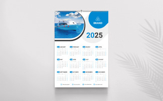 Corporate Monthly Calendar Design For Office Desk Or Wall Vector Template