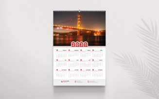 Corporate Monthly Calendar Design For Wall Vector Template
