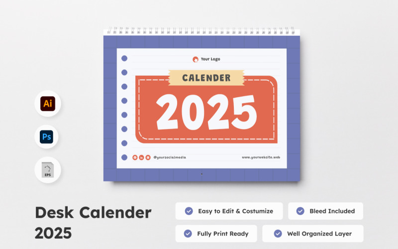 Desk Calendar 2025 Design V5 Planner