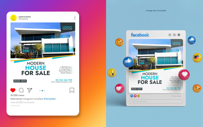 Free Website banner design for real estate social media template Social Media