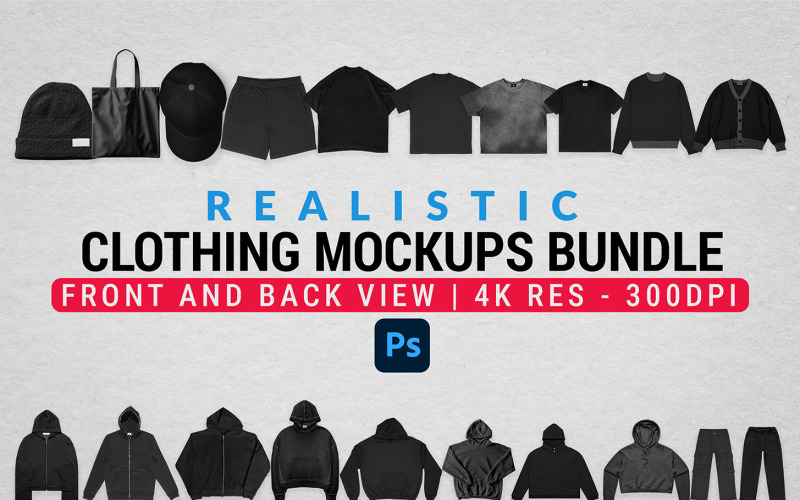Realistic Clothing Mockups Bundle Product Mockup