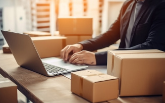 Small business aspiring entrepreneur, business freelance working in home office using computer