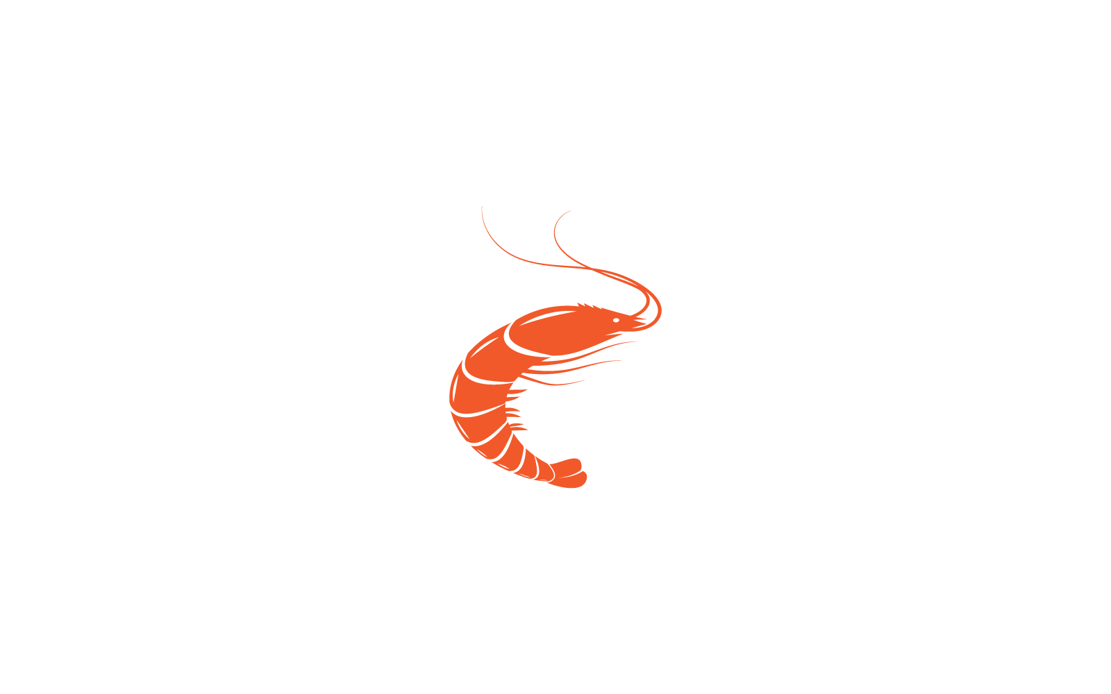 Illustration de crevette logo vector design plat