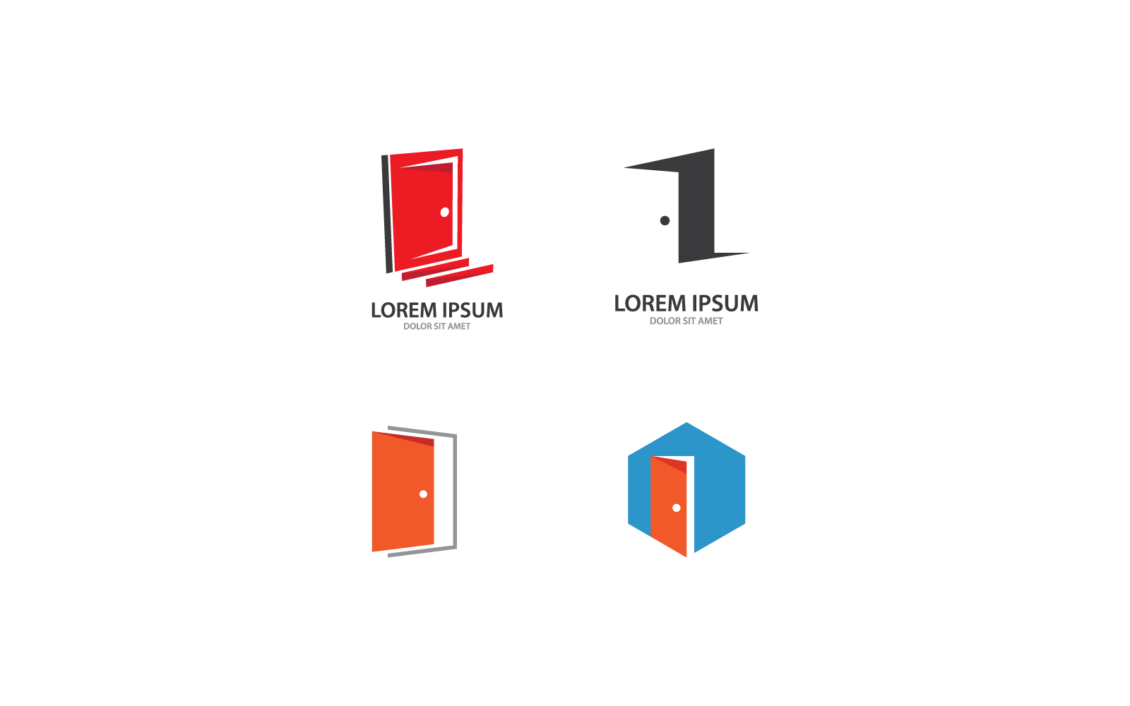 Modelo de vetor de logotipo de design de marca de porta
