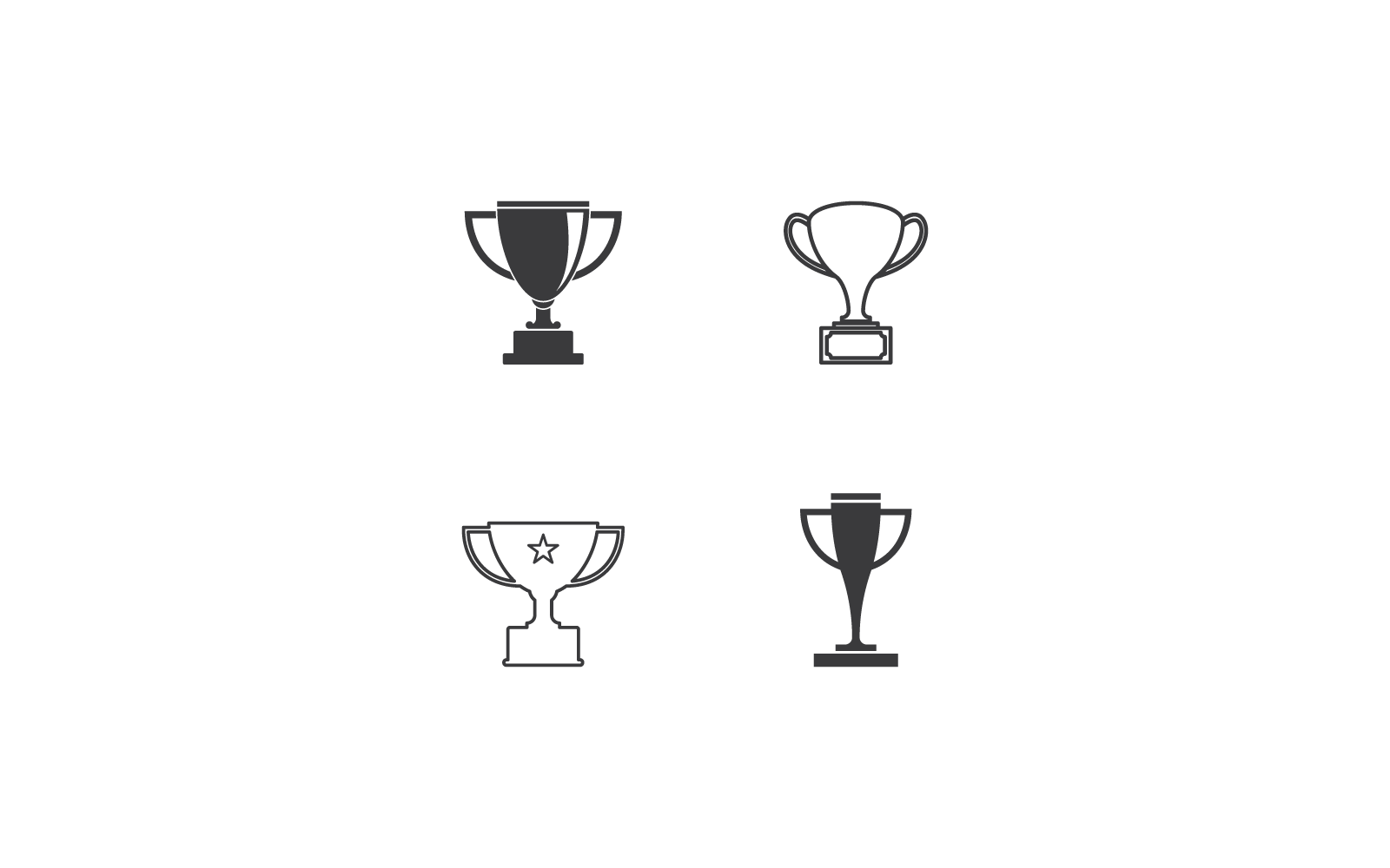 Trophy illustration vector icon eps 10 flat design