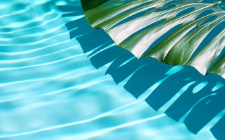 tropical leaf shadow on water surface shadow