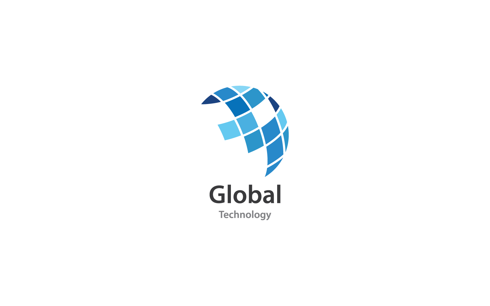Global technology ilustration logo template