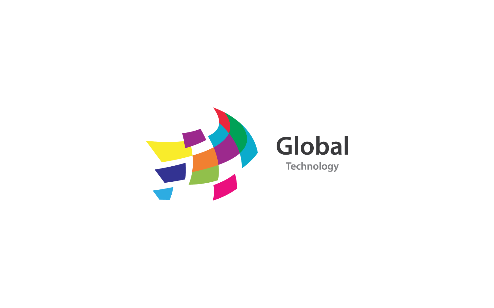 Global technology ilustration logo vector template