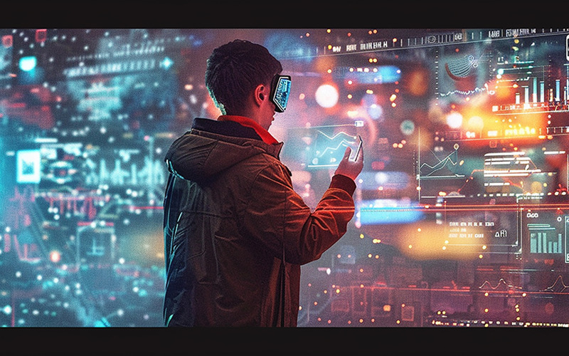 Abstract blue background data technology Illustration