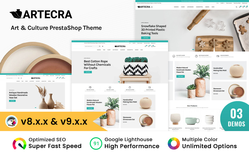 Artecra - Art, Culture, Decor and Handicrafts Prestashop Theme PrestaShop Theme