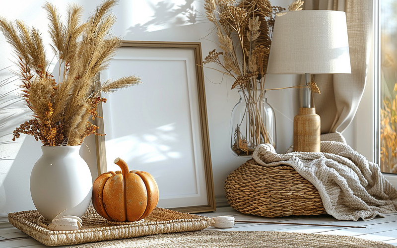 autumn fall decorations, pumpkins Illustration