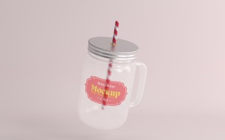 Frosted Mason Jar Mockup for Packaging Design Mockup Presentations 89