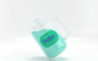Mason Drinking Glass Jar Mockup for Customizable Branding 45