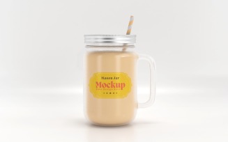 Mason Drinking Glass Jar Mockup for Customizable Branding 49
