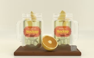 Mason Drinking Glass Jar Mockup for Customizable Branding 54