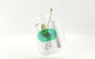 Mason Drinking Glass Jar Mockup for Customizable Branding 58