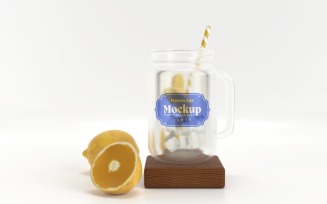 Mason Drinking Glass Jar Mockup for Customizable Branding 59