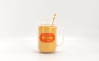 Mason Drinking Glass Jar Mockup for Customizable Branding 64