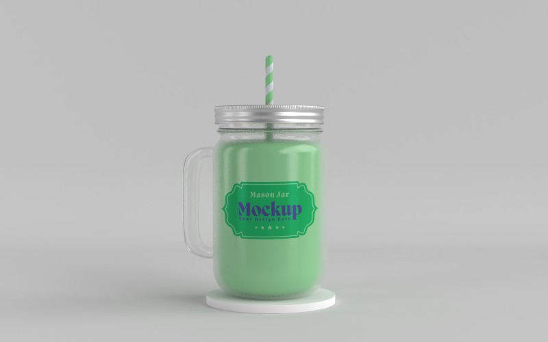 Mason Drinking Glass Jar Mockup for Customizable Branding 82 Product Mockup