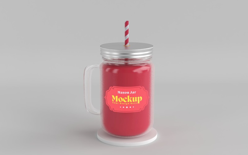 Mason Drinking Glass Jar Mockup for Customizable Branding 83 Product Mockup