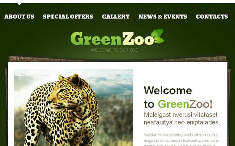 zoo facebook html cms template 46325